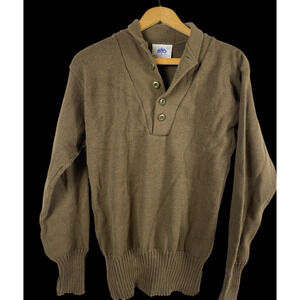 DSCP US Army Sweater Size M Garrison Collection Henley Button 1967 Vietnam
